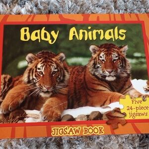 Baby Animal Jigsaws Book - 5 sets of 24-piece Jigsaws